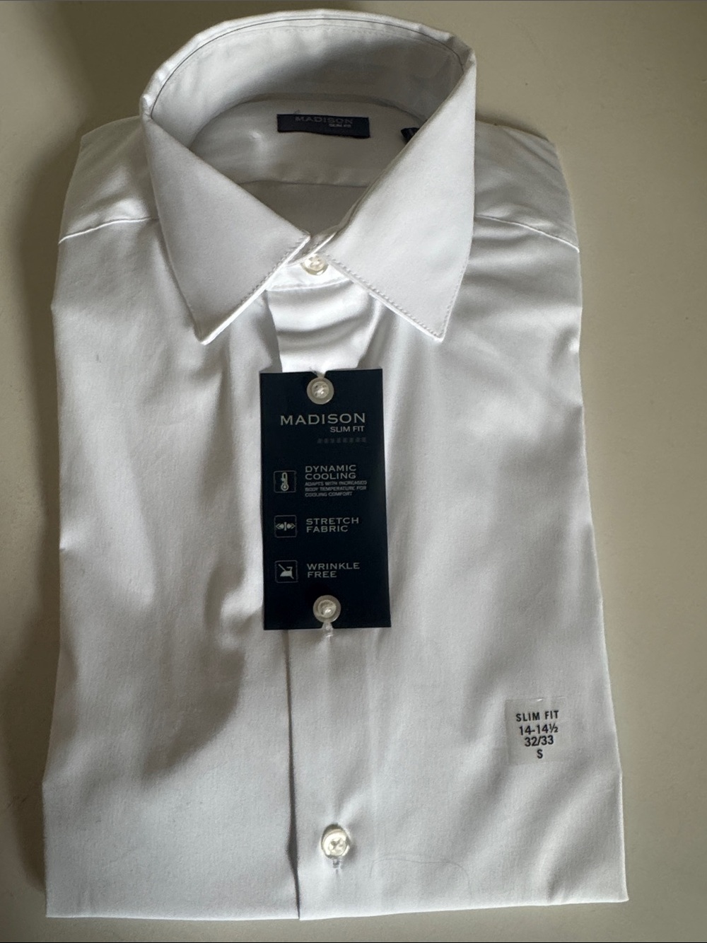 Madison White Men's Dress Shirt - Slim Fit
